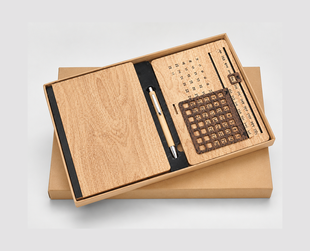 Wooden Pen, Diary, lifetime calendar set - Image 2