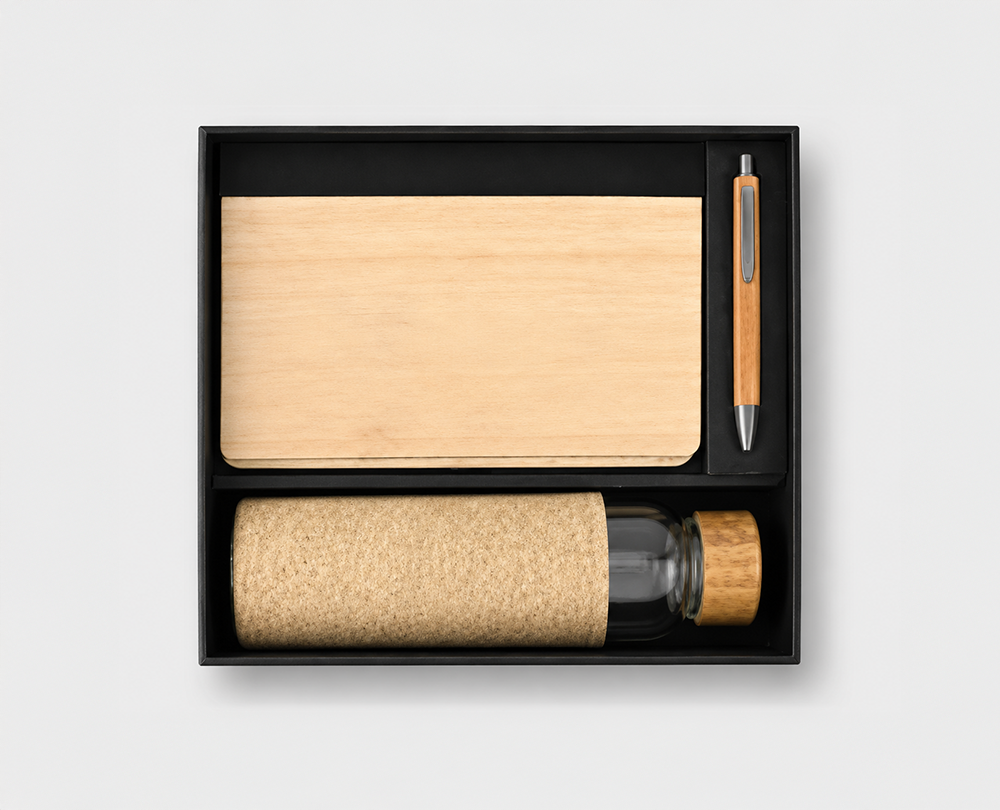 Wooden Pen, Diary, water bottle with jute cover set - Image 3