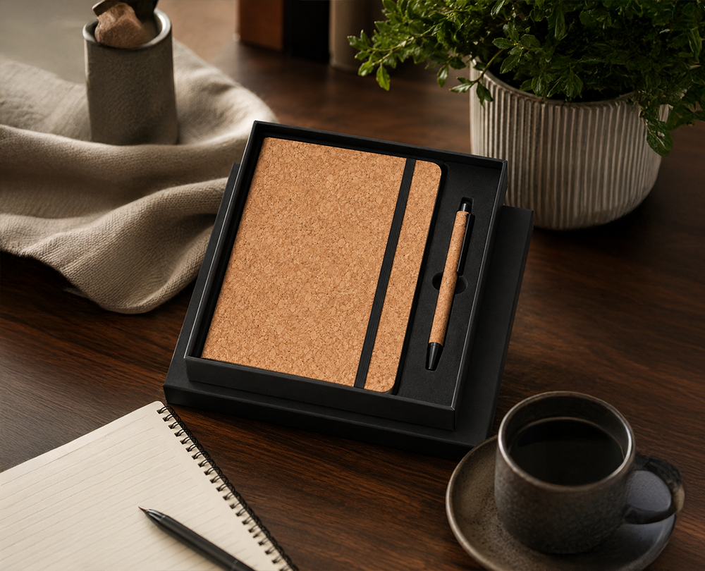 Dairy hamper set of 2(Cork Diary + pen + box)